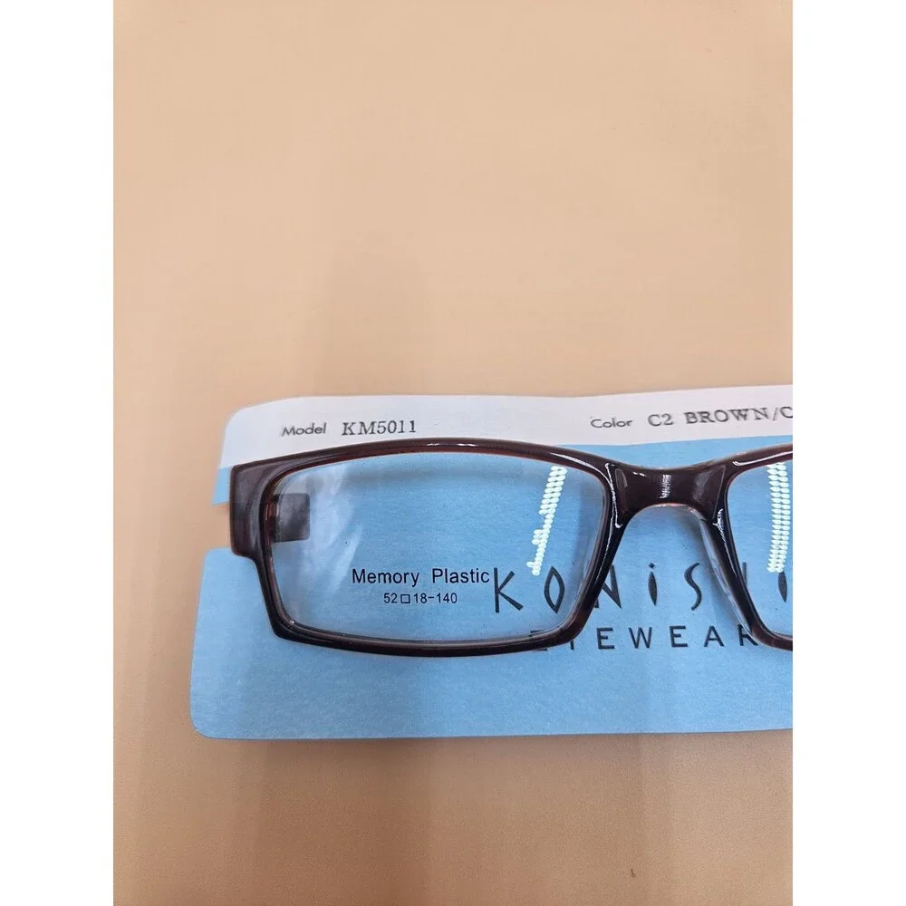 Konishi Eyewear Eyeglass Frames KM5011 C2 Brown/C 52-18-140  Memory Plastic New